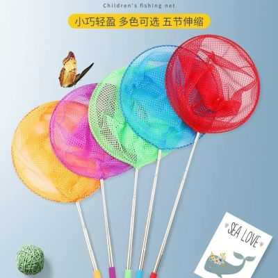 儿童使用伸缩渔网捕捉昆虫